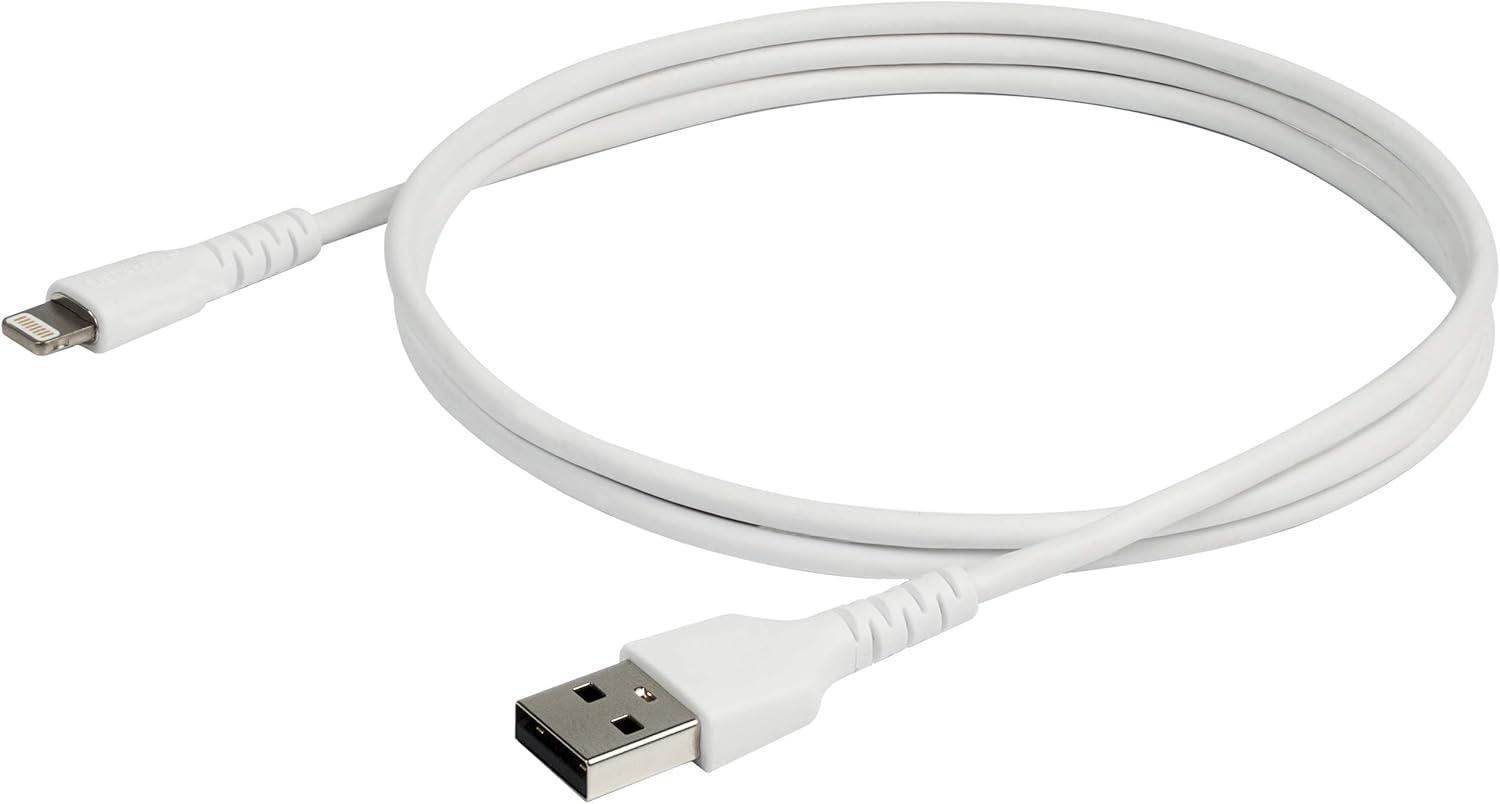 imageStarTechcom 3 Foot 1m Durable Black USBA to Lightning Cable  Heavy Duty Rugged Aramid Fiber USB Type A to Lightning ChargerSync Power Cord  Apple MFi Certified iPadiPhone 12 RUSBLTMM1MBWhite
