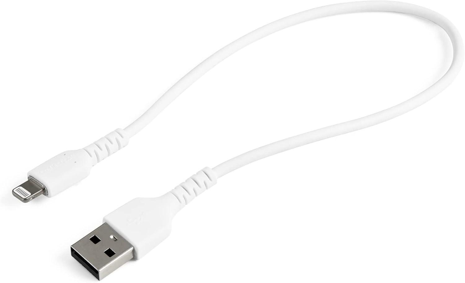 imageStarTechcom 3 Foot 1m Durable Black USBA to Lightning Cable  Heavy Duty Rugged Aramid Fiber USB Type A to Lightning ChargerSync Power Cord  Apple MFi Certified iPadiPhone 12 RUSBLTMM1MBWhite