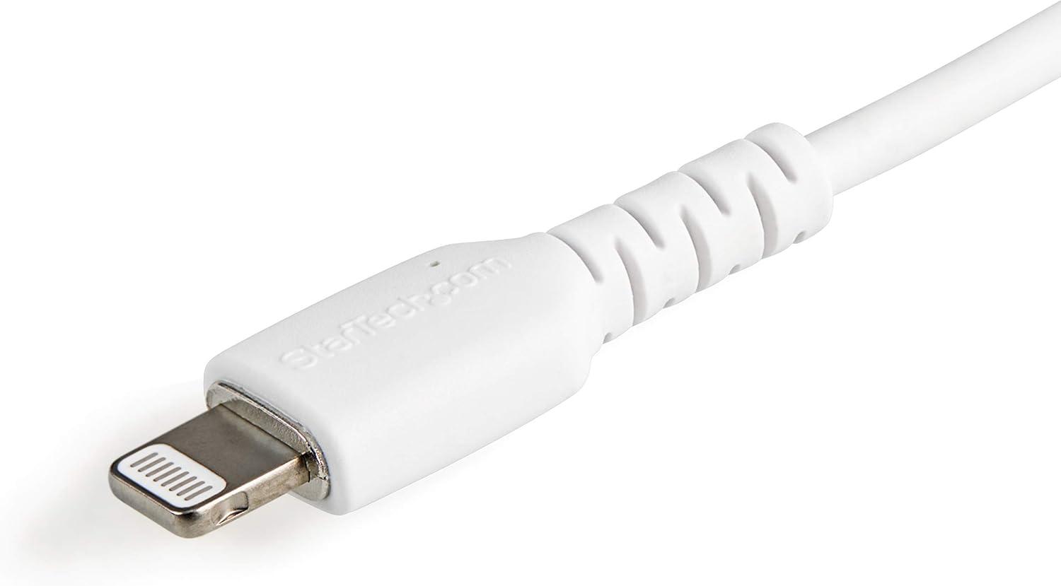 imageStarTechcom 3 Foot 1m Durable Black USBA to Lightning Cable  Heavy Duty Rugged Aramid Fiber USB Type A to Lightning ChargerSync Power Cord  Apple MFi Certified iPadiPhone 12 RUSBLTMM1MBWhite