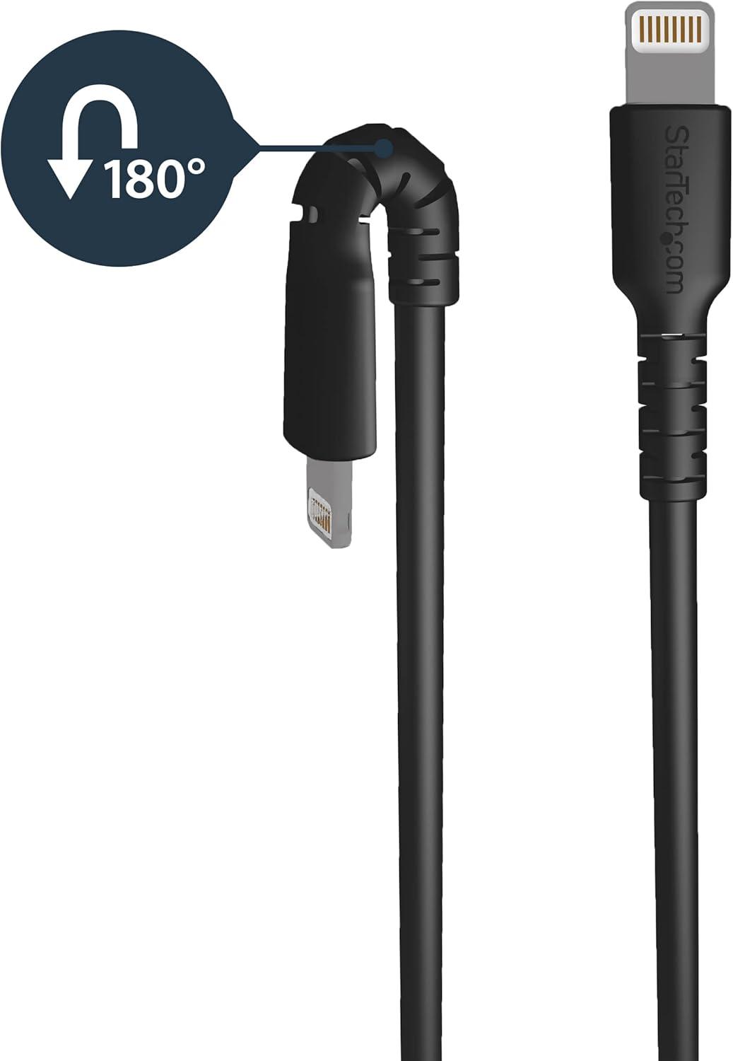 imageStarTechcom 3 Foot 1m Durable Black USBA to Lightning Cable  Heavy Duty Rugged Aramid Fiber USB Type A to Lightning ChargerSync Power Cord  Apple MFi Certified iPadiPhone 12 RUSBLTMM1MBBlack