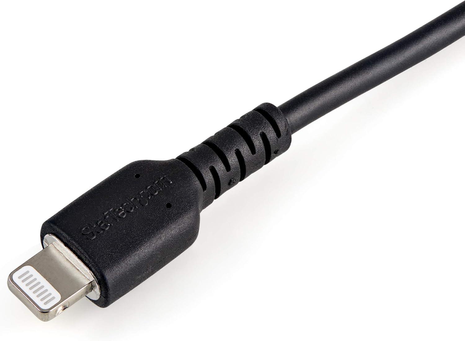 imageStarTechcom 3 Foot 1m Durable Black USBA to Lightning Cable  Heavy Duty Rugged Aramid Fiber USB Type A to Lightning ChargerSync Power Cord  Apple MFi Certified iPadiPhone 12 RUSBLTMM1MBBlack