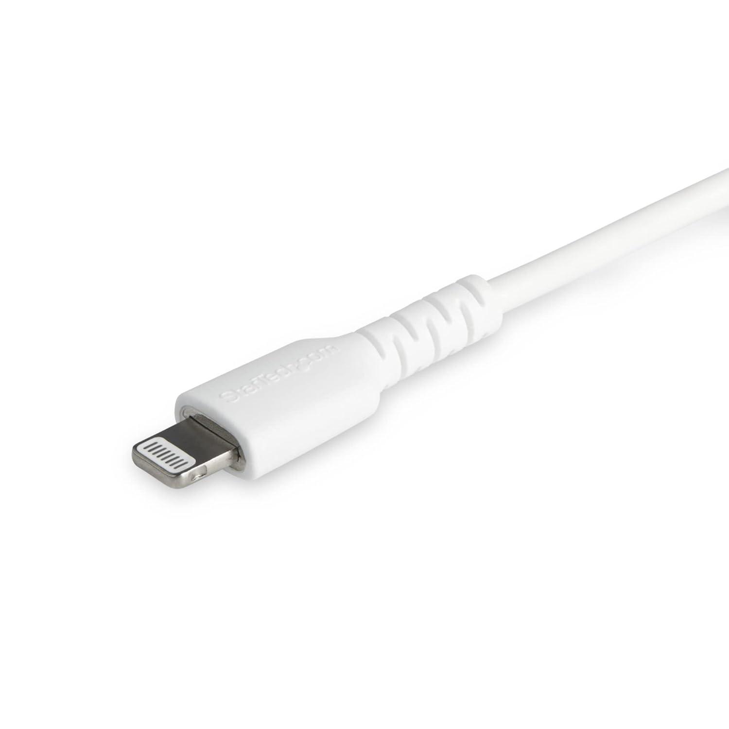 imageStarTechcom 6ft 2m Durable USBC to Lightning Cable  RightAngled Heavy Duty USB TypeC to Lightning ChargingSync Cord  Apple MFi Certified  Rugged iPhone Lightning Cable RUSB2CLTMM2MRWhite