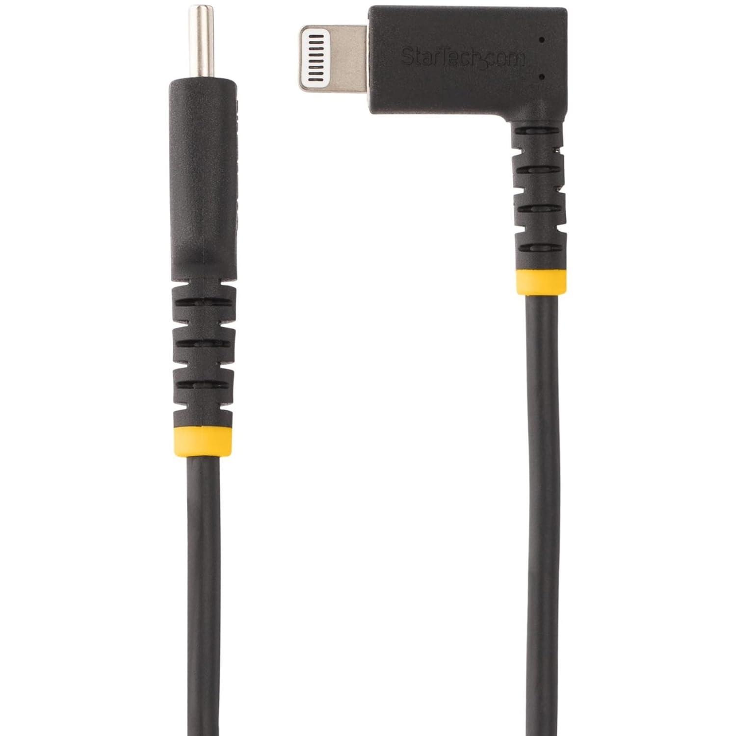 imageStarTechcom 6ft 2m Durable USBC to Lightning Cable  RightAngled Heavy Duty USB TypeC to Lightning ChargingSync Cord  Apple MFi Certified  Rugged iPhone Lightning Cable RUSB2CLTMM2MRBlack