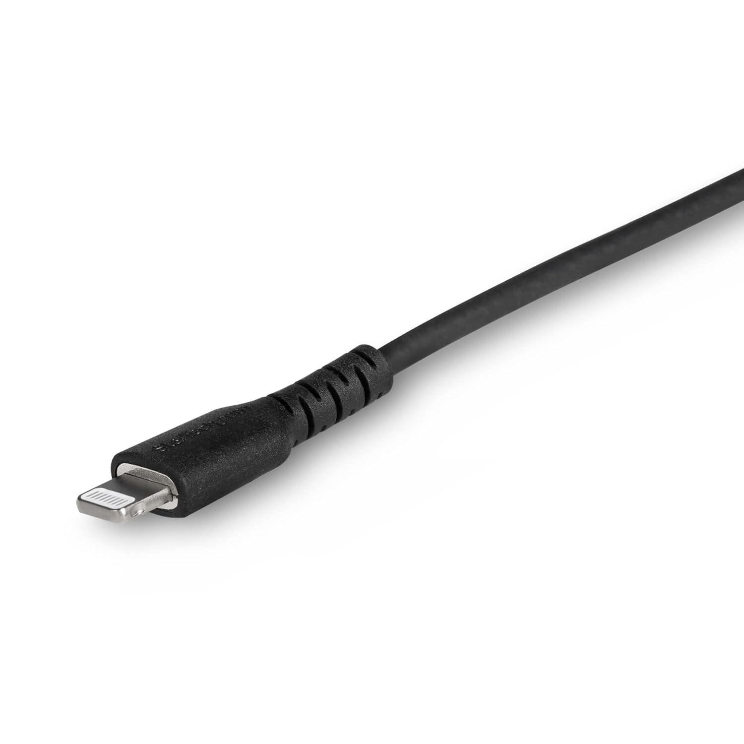imageStarTechcom 6ft 2m Durable USBC to Lightning Cable  RightAngled Heavy Duty USB TypeC to Lightning ChargingSync Cord  Apple MFi Certified  Rugged iPhone Lightning Cable RUSB2CLTMM2MRBlack