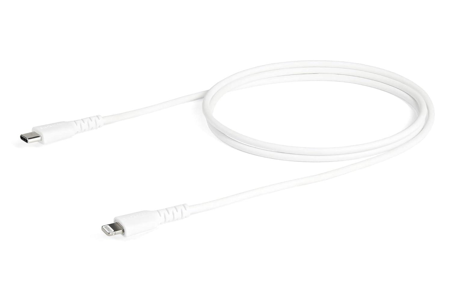 imageStarTechcom 6ft 2m Durable USBC to Lightning Cable  RightAngled Heavy Duty USB TypeC to Lightning ChargingSync Cord  Apple MFi Certified  Rugged iPhone Lightning Cable RUSB2CLTMM2MRWhite