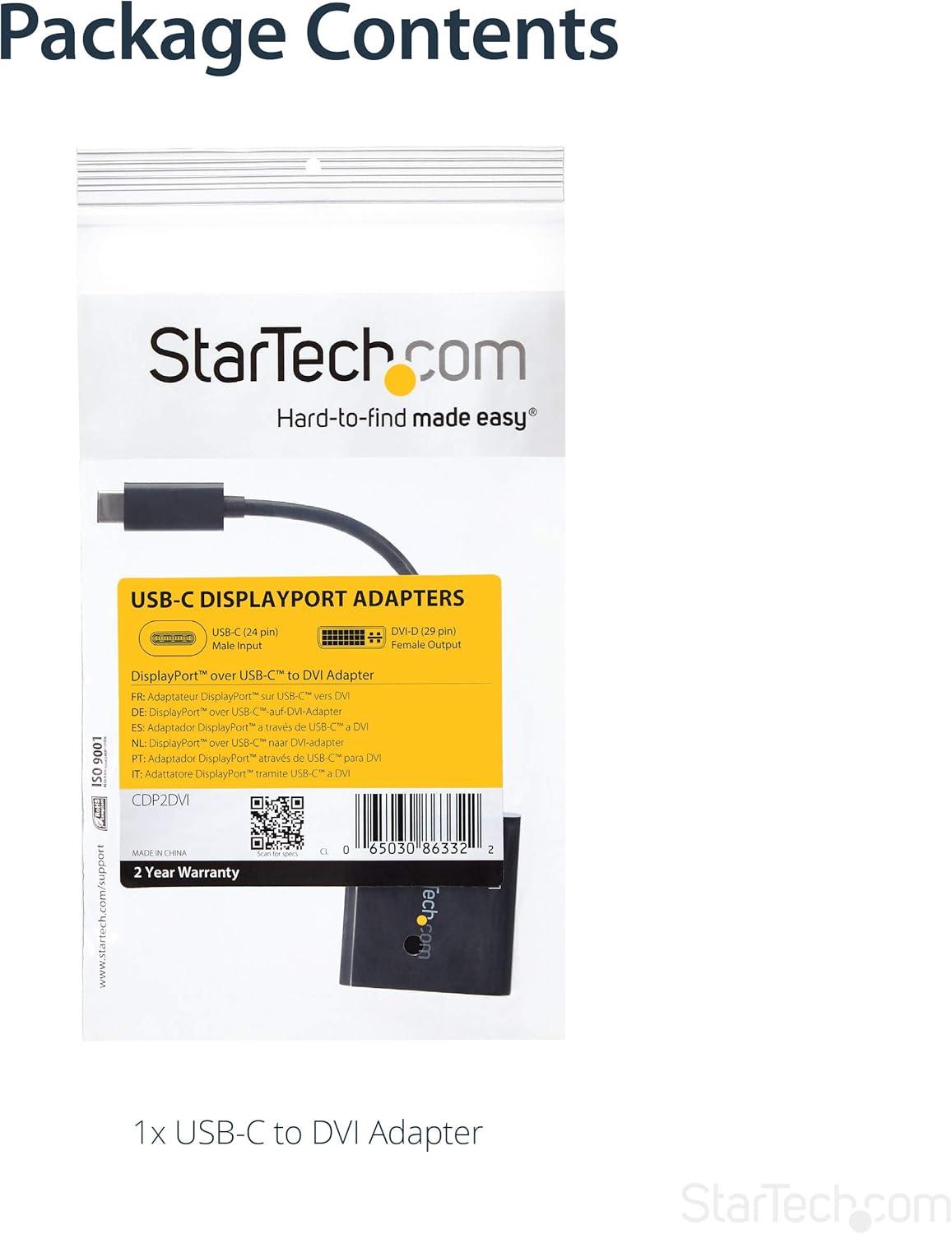 imageStarTechcom USB C to DVI Adapter  Black  1920x1200  USB Type C Video Converter for Your DVI D DisplayMonitorProjector  Upgraded Version is CDP2DVIEC CDP2DVI