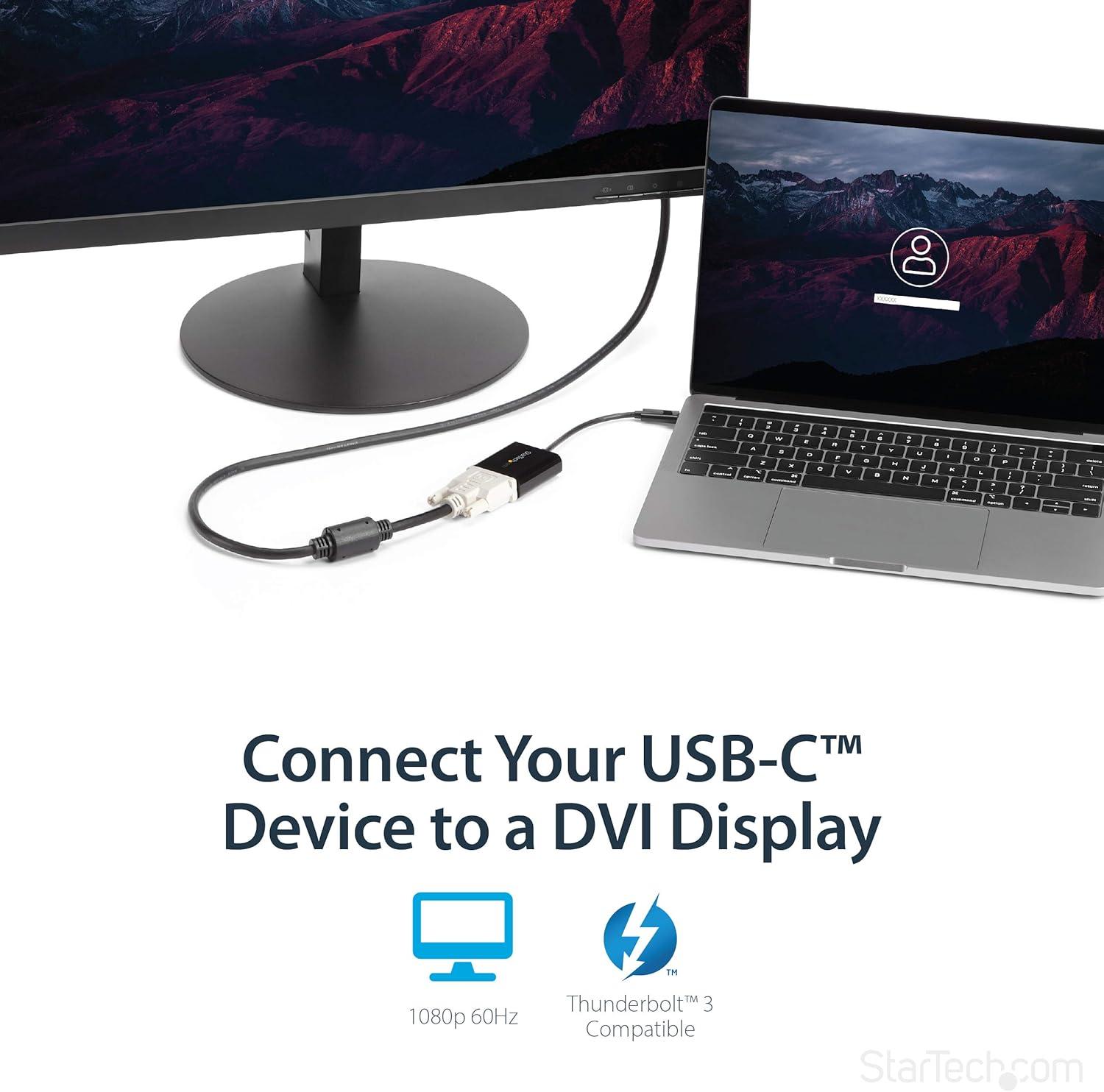 imageStarTechcom USB C to DVI Adapter  Black  1920x1200  USB Type C Video Converter for Your DVI D DisplayMonitorProjector  Upgraded Version is CDP2DVIEC CDP2DVI