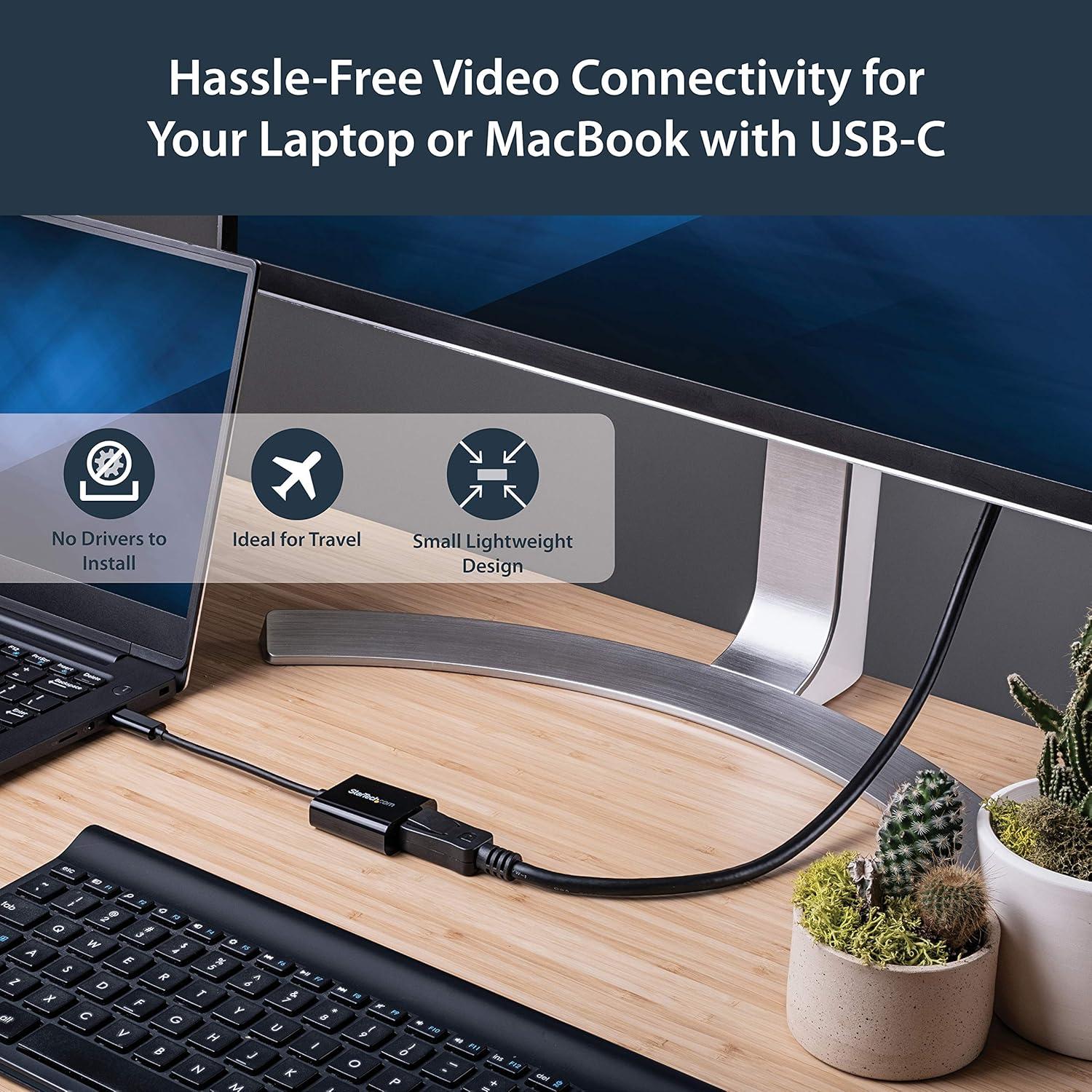 imageStarTechcom USB C to DisplayPort Adapter  4K 60Hz8K 30Hz DP 14 HBR2 Dongle Compact USBC DP Alt Mode Monitor Video Converter Works w TB3  TypeC to DP Converter CDP2DP 06quotx15quotx71quot