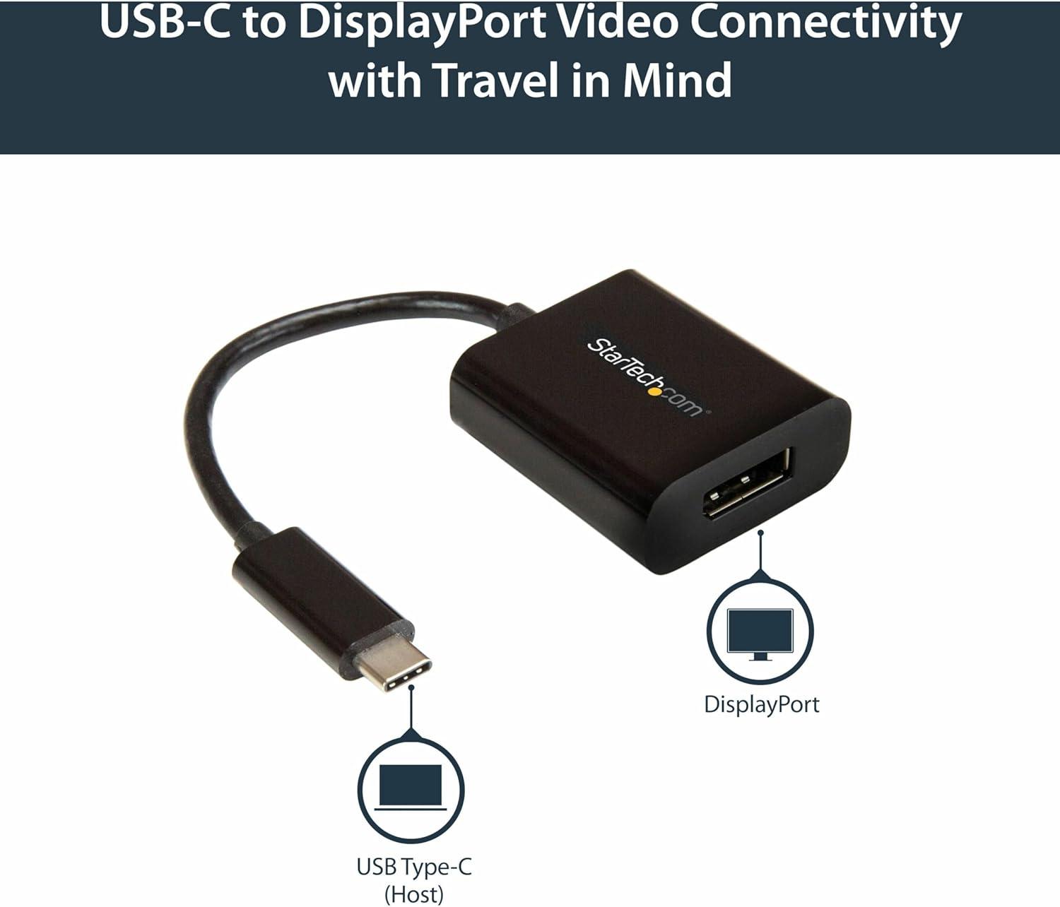 imageStarTechcom USB C to DisplayPort Adapter  4K 60Hz8K 30Hz DP 14 HBR2 Dongle Compact USBC DP Alt Mode Monitor Video Converter Works w TB3  TypeC to DP Converter CDP2DP 06quotx15quotx71quot