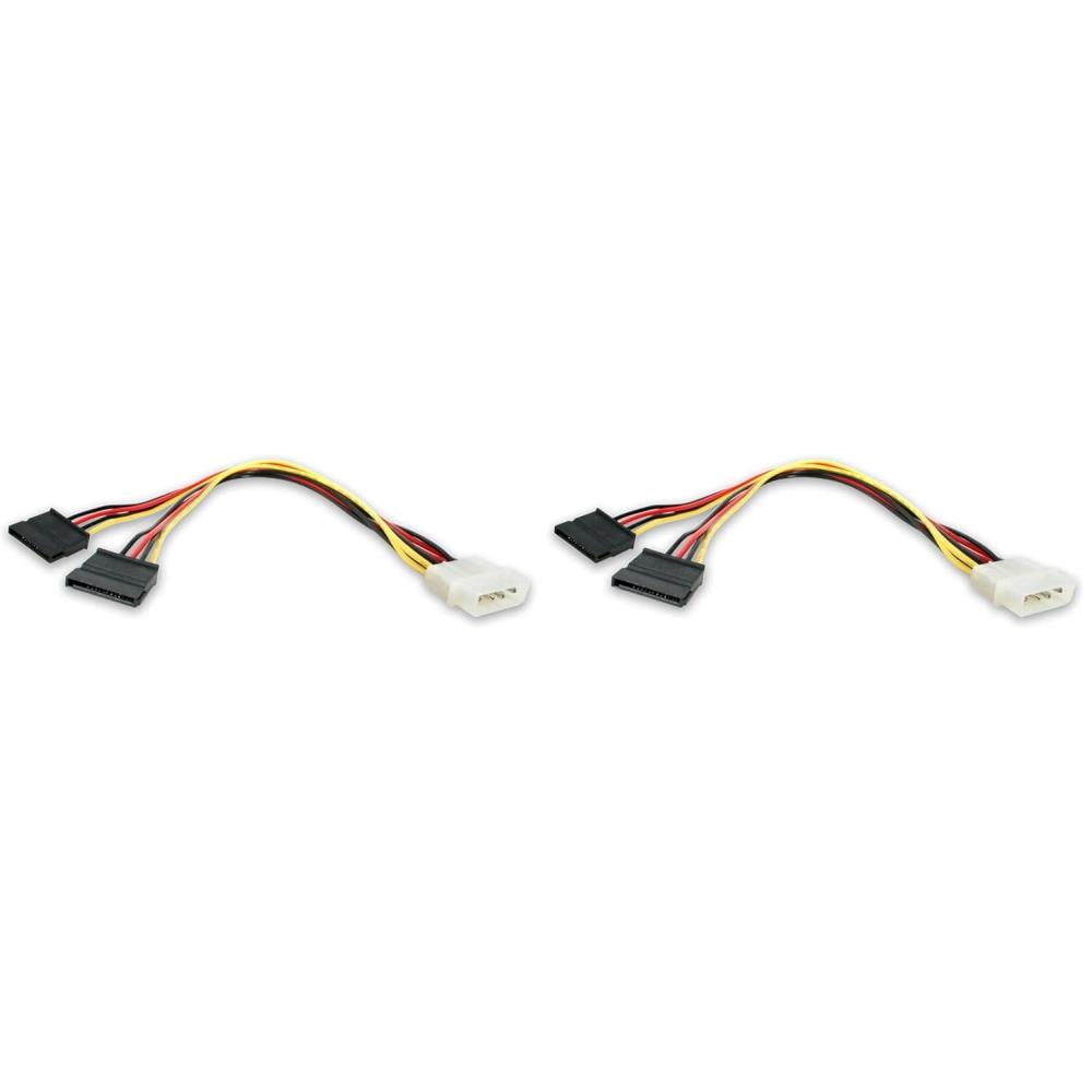 imageStarTechcom 12in LP4 to 2x SATA Power Y Cable Adapter  Molex to to Dual SATA Power Adapter Splitter PYO2LP4SATA1 Count Pack of 2