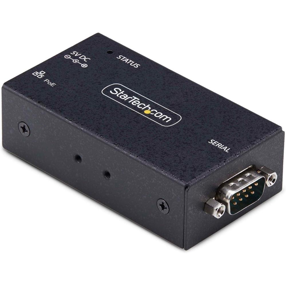 imageStarTechcom 1Port Serial to Ethernet Adapter IP Serial Device Server for Remote RS232 Devices WallDIN Rail LAN to DB9 TAA1port PoE
