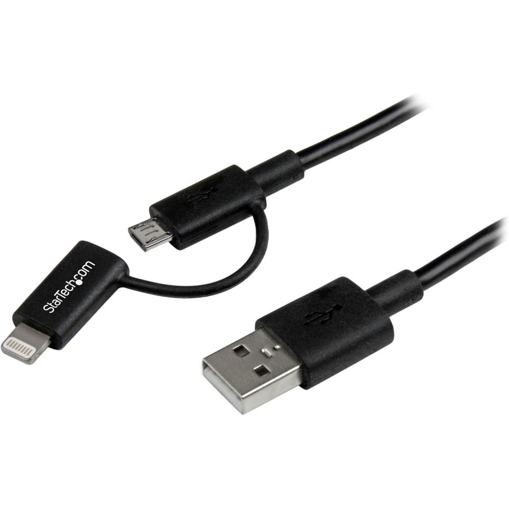 imageStarTechcom 1m 3ft Apple Lightning or Micro USB to USB Cable for iPhone  iPod  iPad  White  Apple MFi Certified LTUB1MWHBlack