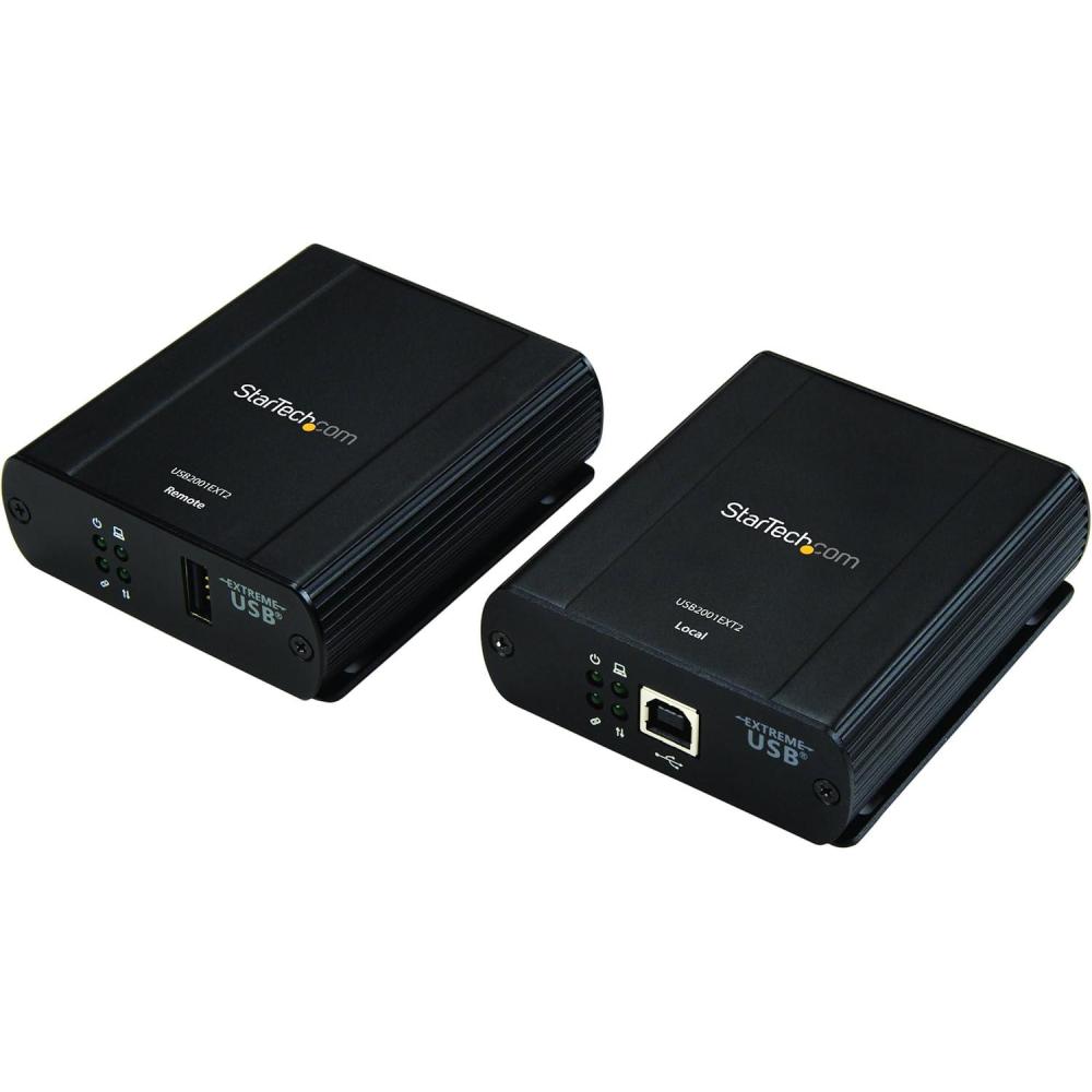 imageStarTechcom 2 Port USB 20 over Cat5 or Cat6 Extender Kit  Locally or Remotely Powered  330 ft 100 m  USB Extender  USB to Ethernet USB2002EXT2Black1 Port USB 20