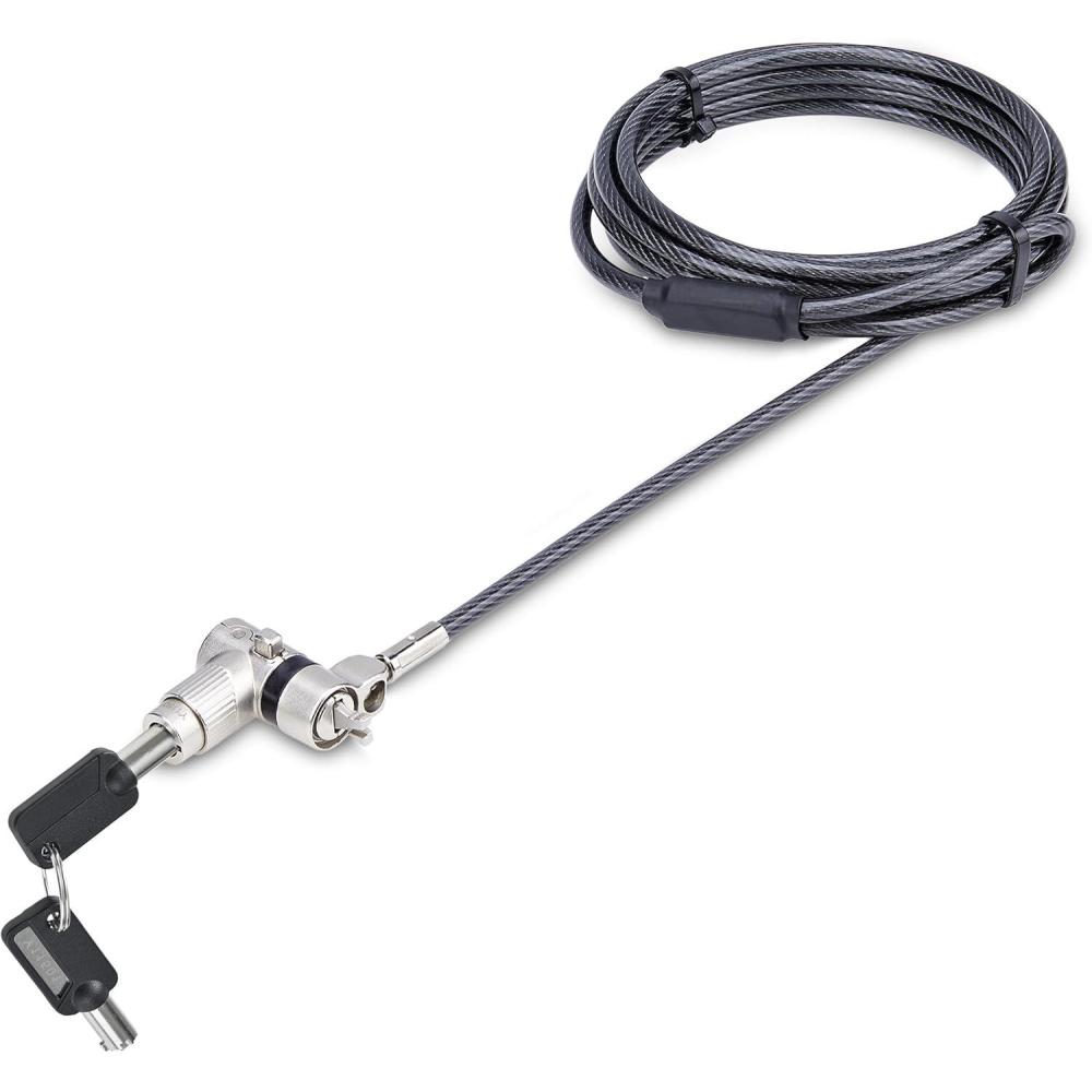 imageStarTechcom 25Pack Universal Laptop Lock 66ft 2m Master Keyed Security Cable Compatible with Noble WedgeNanoKSlot TAAUnique Keyed