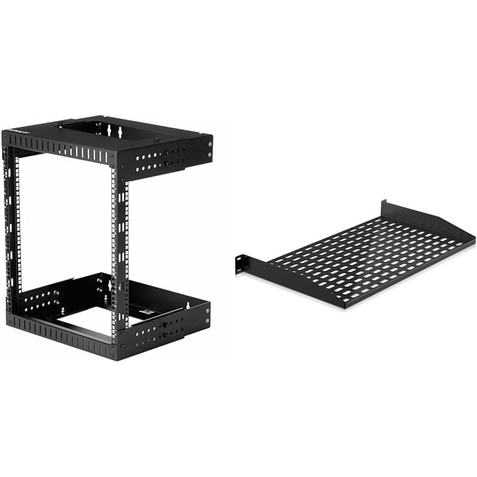 imageStarTechcom 2Post 15U HeavyDuty Wall Mount Network Rack 19quot Open Frame Server Rack with Adjustable Depth Wall Mount Data Rack for IT  AV  Patch Panel  Computer Equipment RK15WALLOA12U