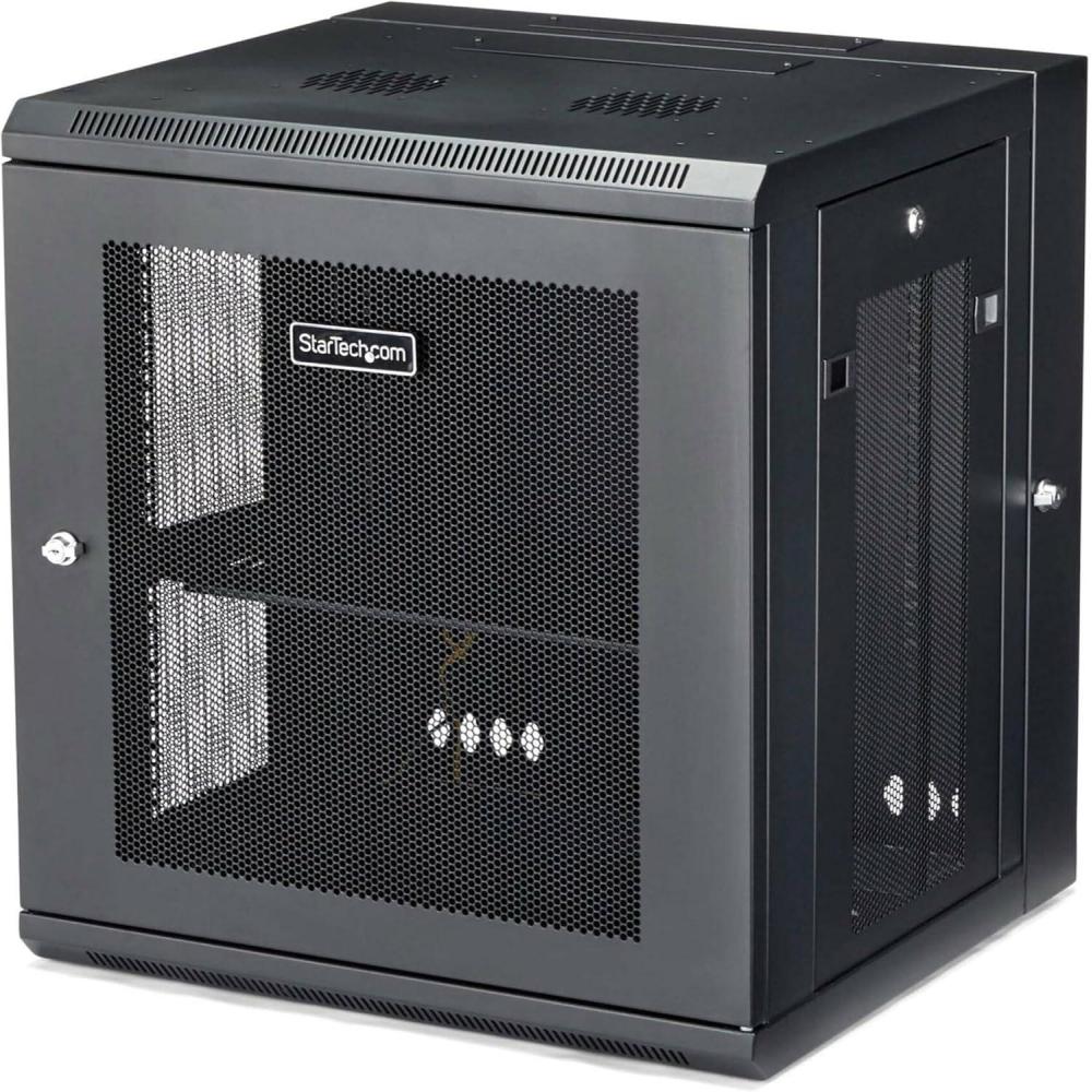 imageStarTechcom 4Post 12U Wall Mount Network Cabinet with 1U Shelf 19in WallMounted Server Rack Kit Up to 16in Mounting Depth Ships Fully Assembled12U