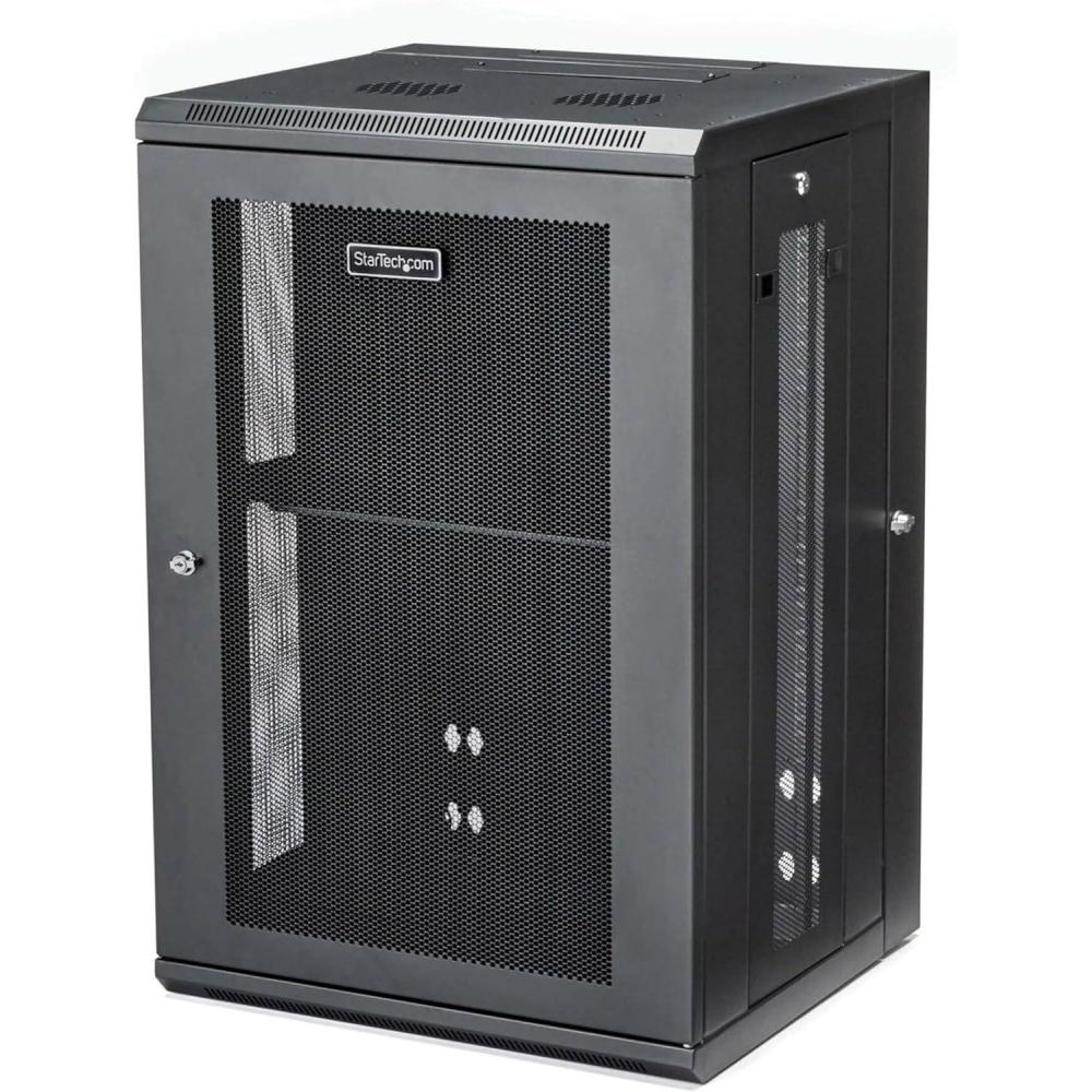 imageStarTechcom 4Post 12U Wall Mount Network Cabinet with 1U Shelf 19in WallMounted Server Rack Kit Up to 16in Mounting Depth Ships Fully Assembled18U