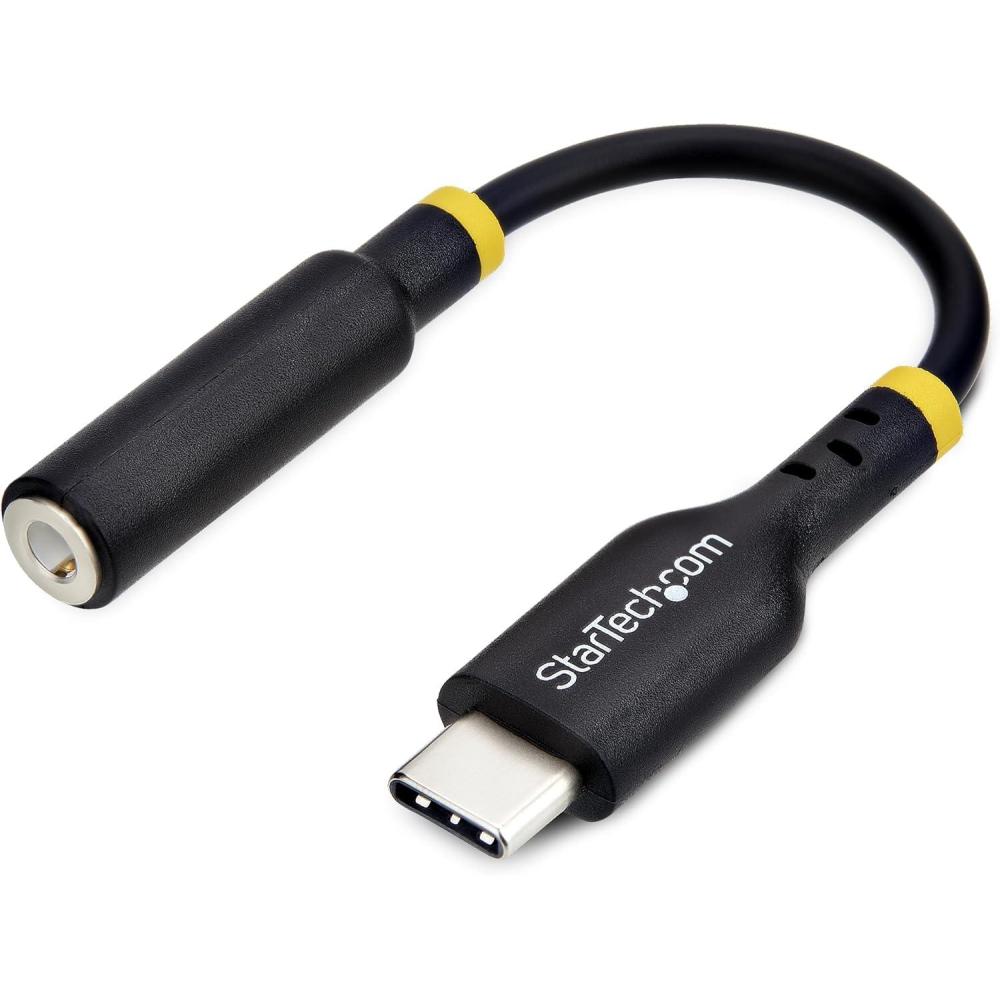 imageStarTechcom 5in 127cm USBC to 35mm TRRS HeadphoneHeadset Jack Audio Adapter 32bit DAC USB C Aux Dongle for PCPhone