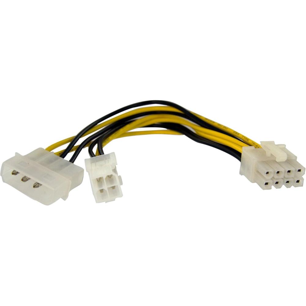 imageStarTechcom 6 Inch 4 Pin to 8 Pin EPS Power Adapter with LP4  FM  ATX to EPS Power Adapter EPS48ADAP Black