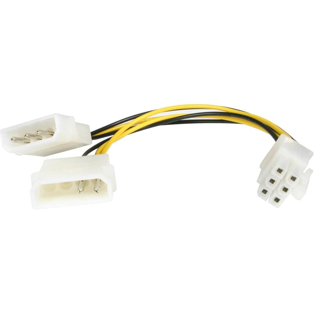 imageStarTechcom 6in LP4 to 6 Pin PCI Express Video Card Power Cable Adapter  Power adapter  4 pin internal power M to 6 pin PCIe power M  6 in  LP4PCIEXADAP2xLP4 to 6 Pin