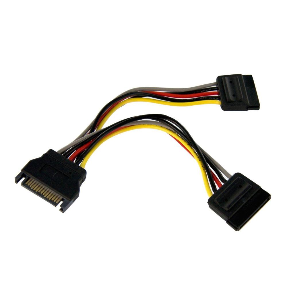 imageStarTechcom 6in SATA Power Y Splitter Cable Adapter  Power splitter  15 pin SATA power M  15 pin SATA power F  6 in 6IN SATA PWR Y SPLITTER CBL ADPT Manufacturer Part Number PYO2SATA1 SATA to 2x SATA