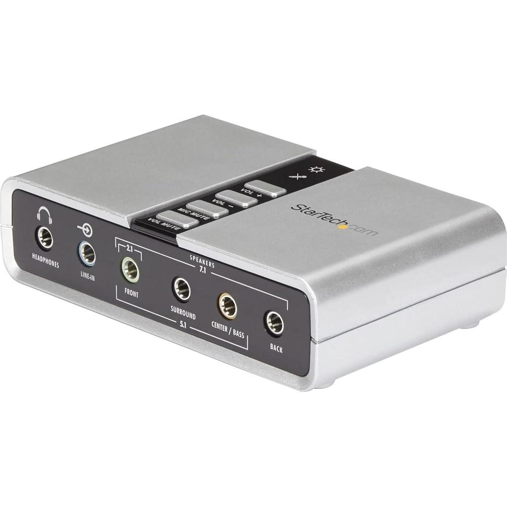 imageStarTechcom 71 USB Sound Card  External Sound Card for Laptop with SPDIF Digital Audio  Sound Card for PC  Silver ICUSBAUDIO7D