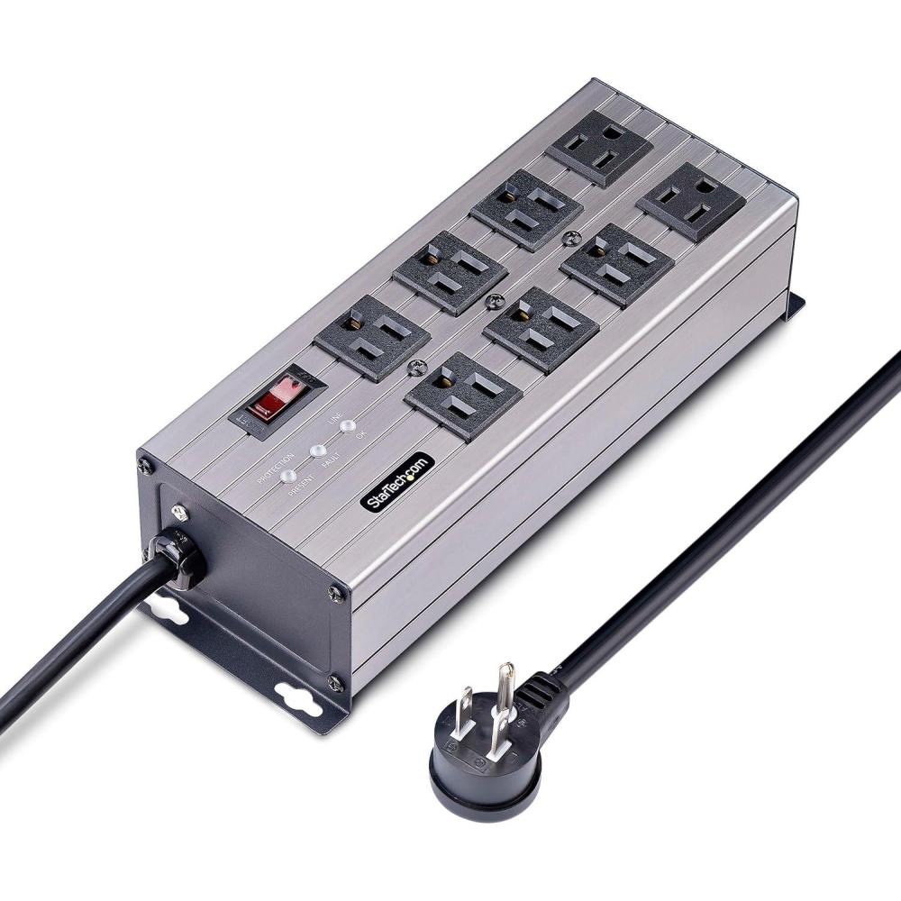 imageStarTechcom 8Outlet Industrial Power Strip 125V15A EMIRFI Isolation Mountable PDU 12ft36m Power Cord NEMA 515PR TAA8  Outlet