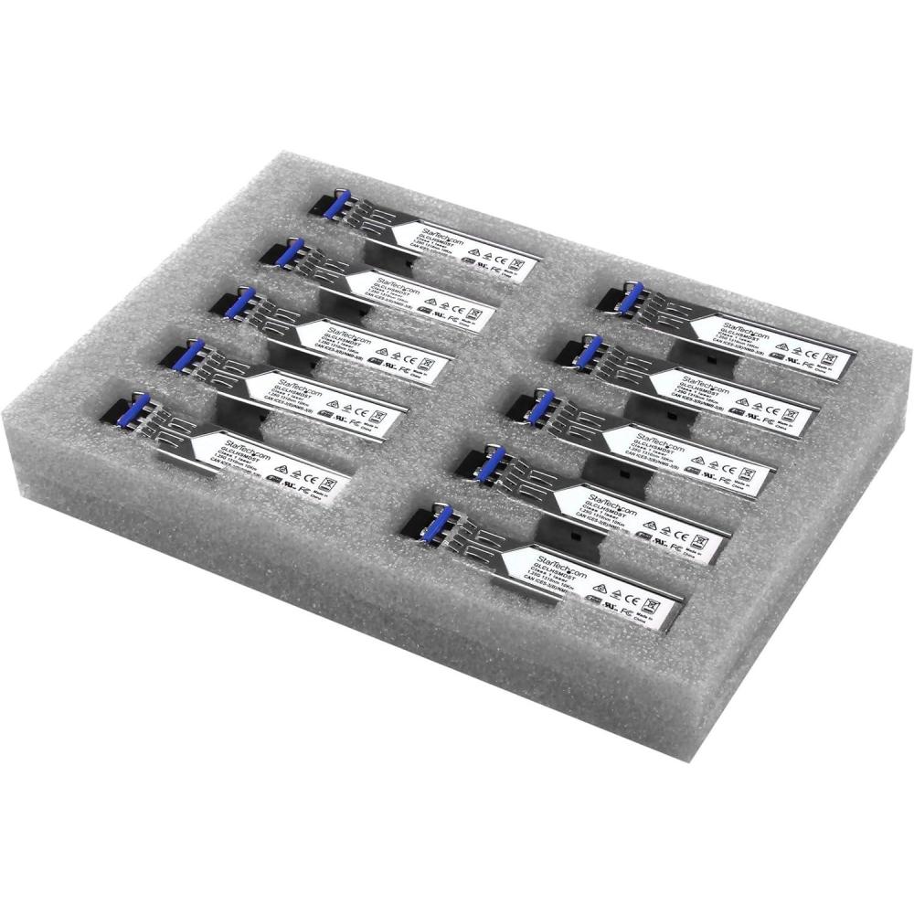 imageStarTechcom Cisco GLCSXMM Compatible SFP Module 10 Pack  1000BASESX  1GbE Multimode Fiber MMF Optic Transceiver  1GbE SFP  LC 550m  850nm DDM Cisco IE3200 IE3300 ME1200 GLCSXMM10PSTGLCLHSMD