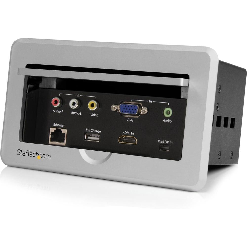 imageStarTechcom Conference Table Connectivity Pop up Box with AV and Data Ports  HDMI VGA Component MDP to HDMI Output BOX4HDECPHDMI  VGA  Component  MDP to HDMI Output