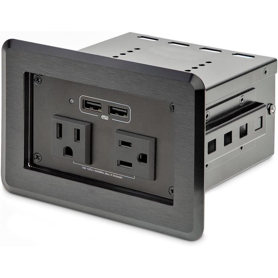 imageStarTechcom Conference Table Power Center with 2X UL Certified 120V AC Outlets ampamp 2X USB BC 12  Recessed inTableDesk Power StripCharging Station for Meeting RoomBoardroomLab Bench KITBZPOWNA