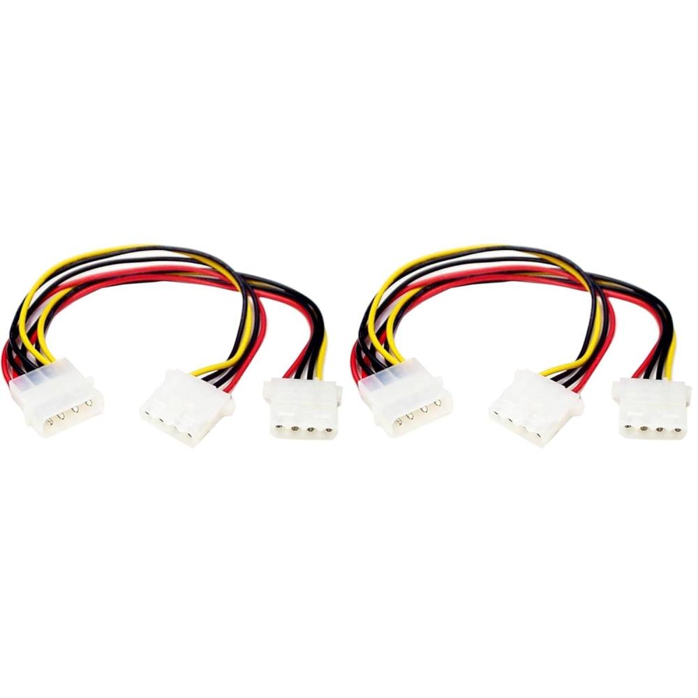 imageStarTechcom LP4 to 2X LP4 Power Y Splitter Cable MF  LP4 Splitter  Molex Y Splitter  Molex Splitter PYO2L1 Count Pack of 2