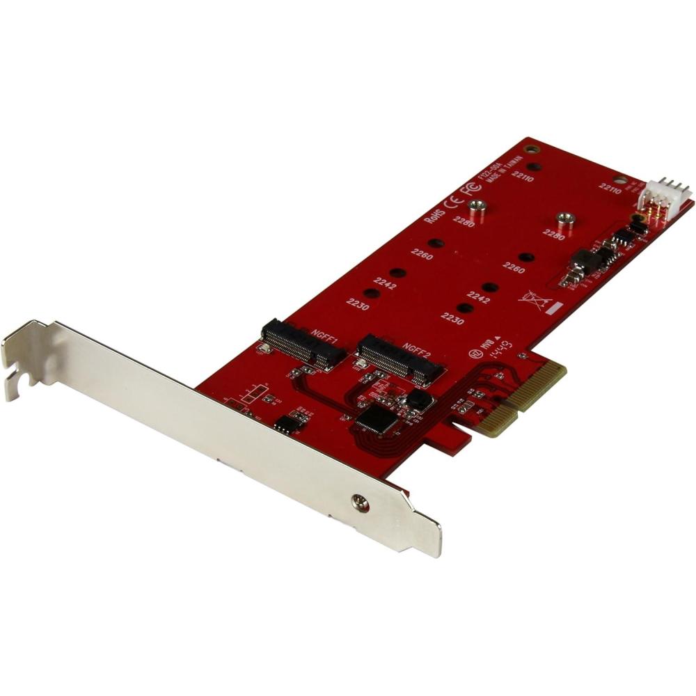 imageStarTechcom M2 PCIe SSD Adapter  x4 PCIe 30 NVMe  AHCI  NGFF  MKey  Low Profile and Full Profile  SSD PCIe M2 Adapter  TAA PEX4M2E12x M2 SATA
