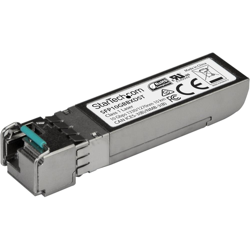 imageStarTechcom MSA Uncoded SFP Module  10GBASEBX  10 Gigabit Ethernet BiDirectional BiDi Fiber Single Strand SFP Upstream  LC 10km SFP10GBBXUSTAST