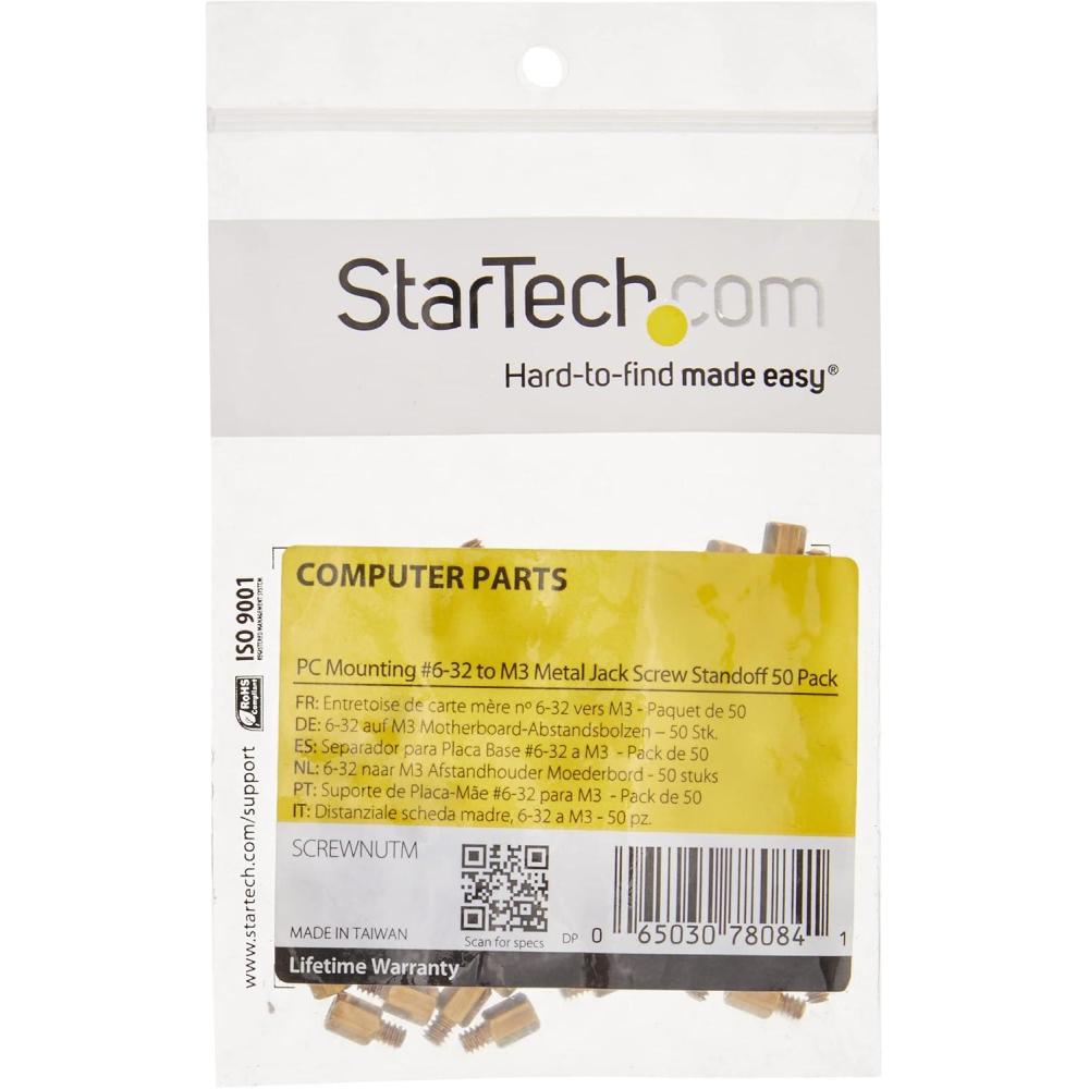imageStarTechcom Metal Jackscrew Standoffs 632  Jackscrew standoff  02 in pack of 50  TAA SCREWNUTM