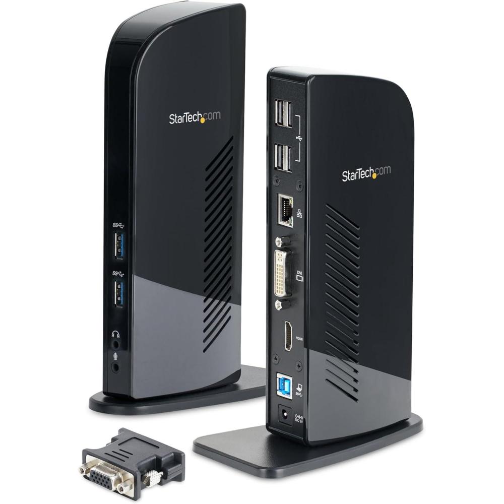 imageStarTechcom Triple Monitor USB 30 Docking Station 2x 4K DisplayPort ampamp HDMI USB Type A Universal Laptop Dock WindowsMac TAAHDMI  DVI VGA  6 x USB 320