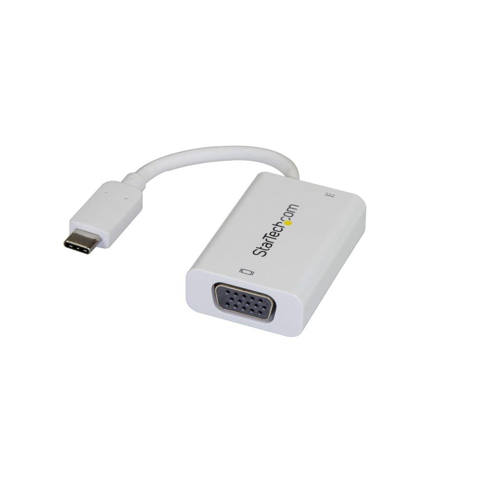 imageStarTechcom USB C to VGA Adapter with Power Delivery  1080p USB TypeC to VGA Monitor Video Converter w Charging  60W PD PassThrough  Thunderbolt 3 Compatible  Black CDP2VGAUCPWhite