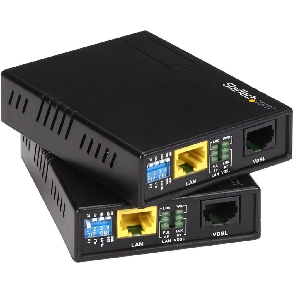 imageStarTechcom VDSL2 Ethernet Extender Kit Over Single Pair Wire Up to 06mi 1km Long Range Repeater Replace for 110VDSLEXT TAA100Mbps