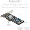 8 Port SATA PCIe Card – PCI Express 6Gbps SATA Expansion Adapter Card with 4 Host Controllers – SATA PCIe Controller Card – PCI-e x4 Gen 2 to SATA III – SATA HDD/SSD