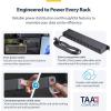 StarTech.com 12-Outlet Horizontal Rack Mount Metered PDU, 1U Server Power Strip w/Surge Protector, 8ft/2.4m Power Cable, TAA(12 Outlets | 15A)