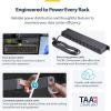StarTech.com 12-Outlet Horizontal Rack Mount Metered PDU, 1U Server Power Strip w/Surge Protector, 8ft/2.4m Power Cable, TAA(16 Outlets | 15A)