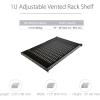 StarTech.com 1U Adjustable Vented Server Rack Mount Shelf – 175lbs – 19.5 to 38in Adjustable Mounting Depth Universal Tray for 19″ AV/ Network Equipment Rack – 27.5in Deep , TAA (ADJSHELF)(19.5-38in)