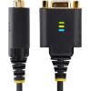 StarTech.com 1ft/30cm USB to Null Modem Serial Adapter Cable, COM Retention, FTDI, USB-A to RS232, Changeable DB9 Nuts/Screws