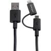 StarTech.com 1m (3ft) Apple Lightning or Micro USB to USB Cable for iPhone / iPod / iPad – White – Apple MFi Certified (LTUB1MWH)(Black)