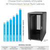 StarTech.com 22U Server Rack Cabinet with secure locking door – 4 Post Adjustable Depth (5.5″ to 28.7″) – 1768 lb capacity – 19 inch Portable Network Equipment Enclosure on wheels/casters (RK2236BKF)(22U)