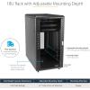 StarTech.com 22U Server Rack Cabinet with secure locking door – 4 Post Adjustable Depth (5.5″ to 28.7″) – 1768 lb capacity – 19 inch Portable Network Equipment Enclosure on wheels/casters (RK2236BKF)(18U)