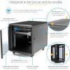 StarTech.com 22U Server Rack Cabinet with secure locking door – 4 Post Adjustable Depth (5.5″ to 28.7″) – 1768 lb capacity – 19 inch Portable Network Equipment Enclosure on wheels/casters (RK2236BKF)(12U)