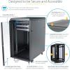 StarTech.com 22U Server Rack Cabinet with secure locking door – 4 Post Adjustable Depth (5.5″ to 28.7″) – 1768 lb capacity – 19 inch Portable Network Equipment Enclosure on wheels/casters (RK2236BKF)(18U)