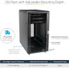 StarTech.com 22U Server Rack Cabinet with secure locking door – 4 Post Adjustable Depth (5.5″ to 28.7″) – 1768 lb capacity – 19 inch Portable Network Equipment Enclosure on wheels/casters (RK2236BKF)(25U)