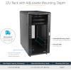 StarTech.com 22U Server Rack Cabinet with secure locking door – 4 Post Adjustable Depth (5.5″ to 28.7″) – 1768 lb capacity – 19 inch Portable Network Equipment Enclosure on wheels/casters (RK2236BKF)(22U)