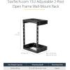 StarTech.com 2-Post 15U Heavy-Duty Wall Mount Network Rack, 19″ Open Frame Server Rack with Adjustable Depth, Wall Mount Data Rack for IT / AV / Patch Panel / Computer Equipment (RK15WALLOA)(15U)